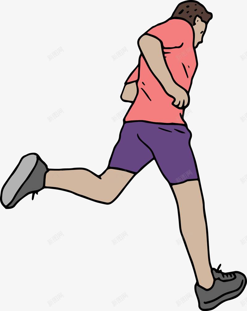 卡通奔跑的男人图矢量图ai免抠素材_新图网 https://ixintu.com 人 健身 健身图 卡通人 奔跑 女人 男人 矢量人 运动 锻炼 矢量图