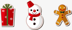 雪人饼干圣诞节装饰元素矢量图高清图片