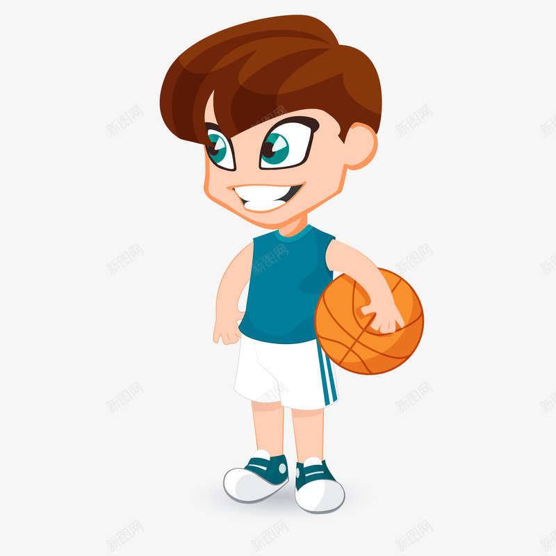 卡通打篮球的人物矢量图ai免抠素材_新图网 https://ixintu.com 人物设计 打篮球 校园运动会 比赛 运动 锻炼 矢量图