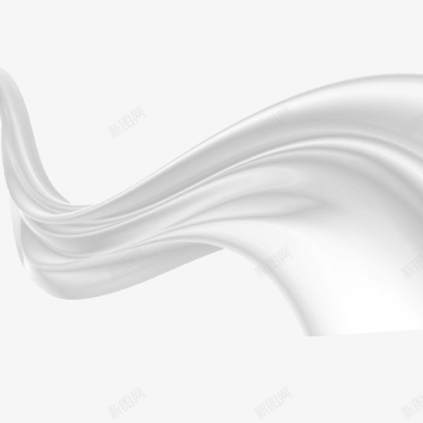 手绘漂浮白色丝带png免抠素材_新图网 https://ixintu.com 丝带 曲线美 浪花 白色 白色彩带 装饰图案