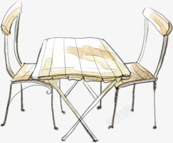手绘桌椅家具素材