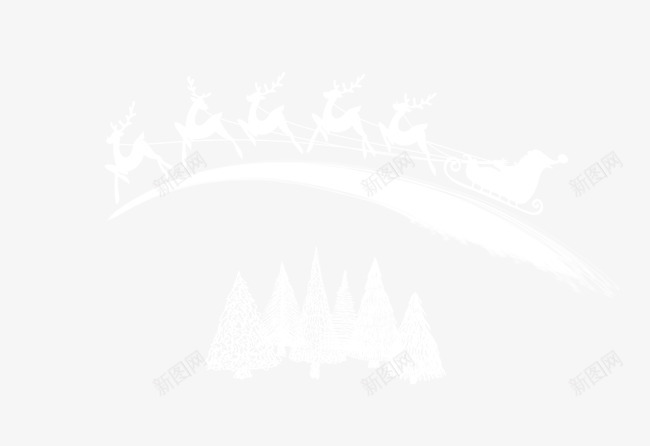 麋鹿png免抠素材_新图网 https://ixintu.com 圣诞节 大树 雪橇 麋鹿
