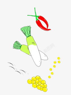 卡通的彩色的蔬菜素材