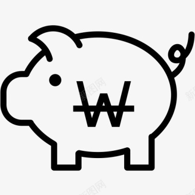 银行货币金融金融小猪储蓄赢了货图标图标