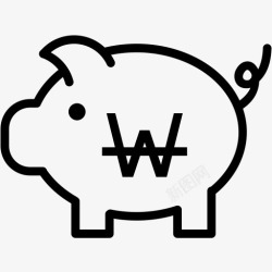 piggy银行货币金融金融小猪储蓄赢了货图标高清图片