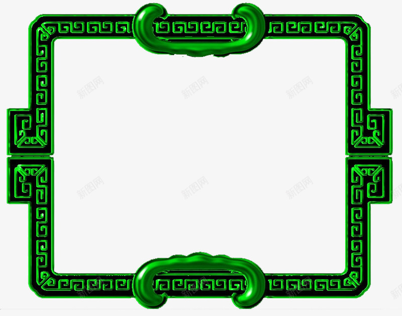 绿色对称花纹边框png免抠素材_新图网 https://ixintu.com 对称 纹路 绿色 边框