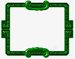 对称纹路绿色对称花纹边框高清图片
