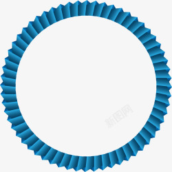 蓝色花边圆圈素材