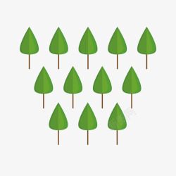 绿色三角形大树素材