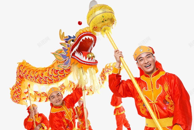 春节舞龙png免抠素材_新图网 https://ixintu.com 传统文化 喜庆 庆典 红色 舞龙