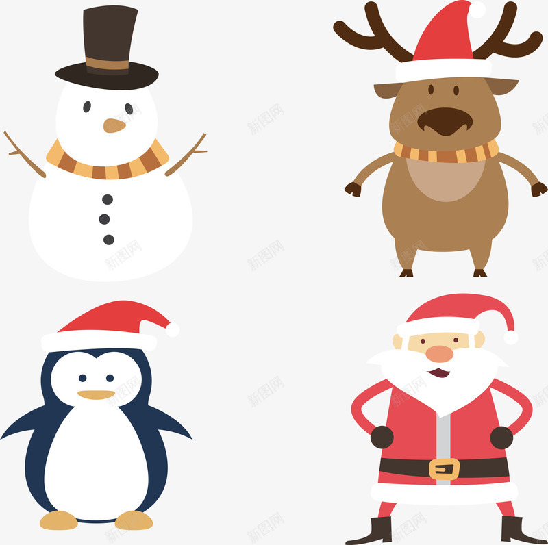圣诞老人与企鹅png免抠素材_新图网 https://ixintu.com 企鹅 圣诞老人 圣诞节 圣诞节图片 圣诞节快乐 圣诞节素材 矢量圣诞 雪人 麋鹿