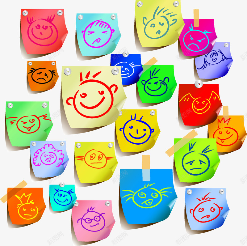 便签贴纸png免抠素材_新图网 https://ixintu.com 便贴 备忘 标签 炫彩 记事 贴纸