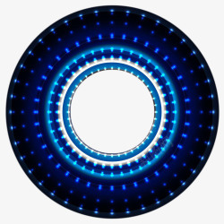 蓝色科技圆环边框素材