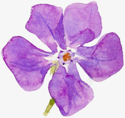 卡通手绘一朵紫色花素材
