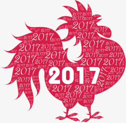 红色公鸡新年红色公鸡剪纸高清图片