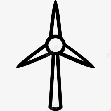 风力涡轮机的生态能源图标图标