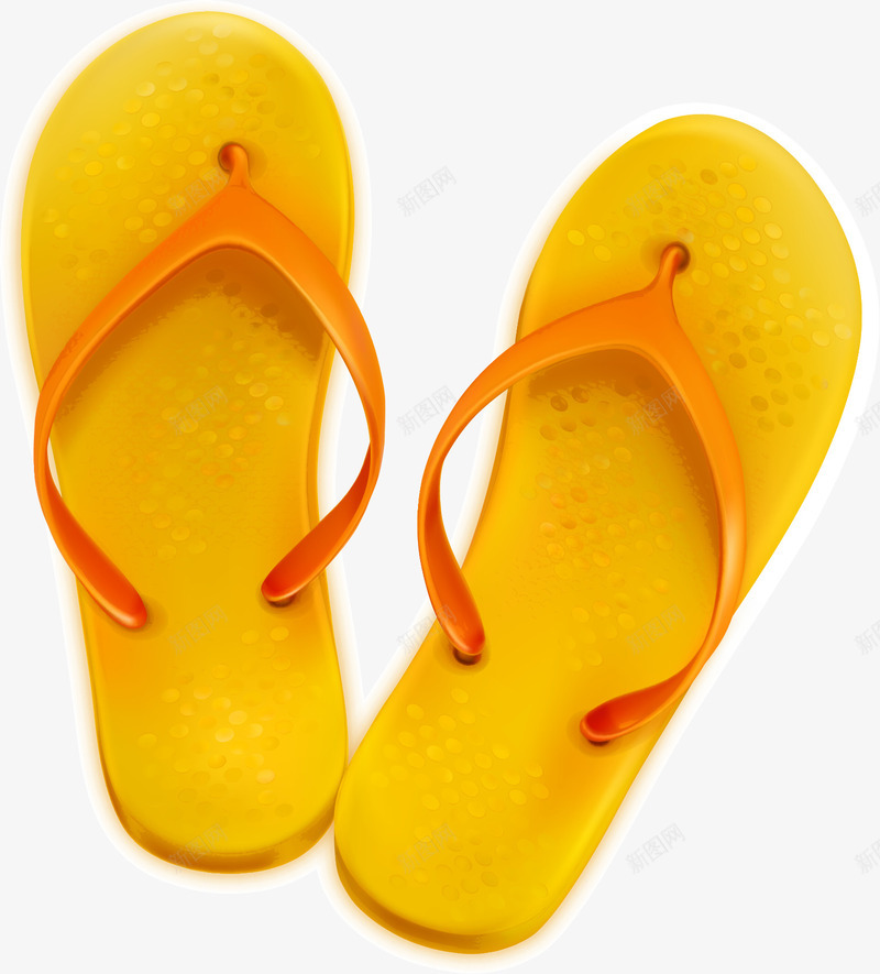 黄色沙滩鞋png免抠素材_新图网 https://ixintu.com 人字拖 免抠PNG 夏日旅行 度假 沙滩鞋 海滩 装饰图案 黄色