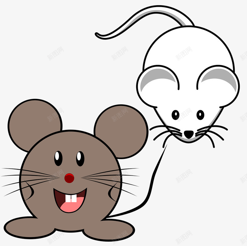 两只可爱萌萌哒老鼠png免抠素材_新图网 https://ixintu.com 免费设计 动物 可爱 老鼠 萌萌哒