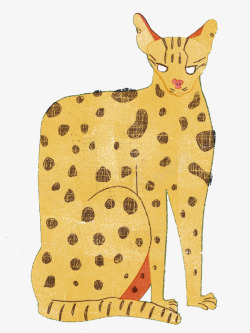 手绘个性豹子图案素材