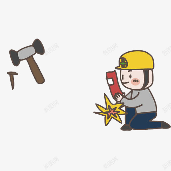 电焊的男人png免抠素材_新图网 https://ixintu.com 工人 工作的 帅气的 电焊工 电焊工人 男人 钉子 锤子