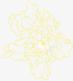 手绘黄色春节线条花纹素材