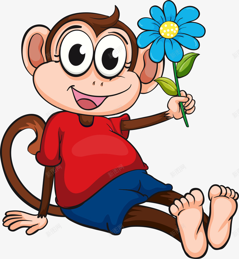 卡通小猴子png免抠素材_新图网 https://ixintu.com monkey 动物 动物园 卡通 小动物 猴子