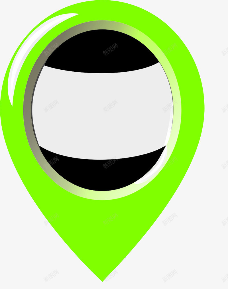 绿色定位标志png免抠素材_新图网 https://ixintu.com 定位标志 手绘 立体 素材 绿色