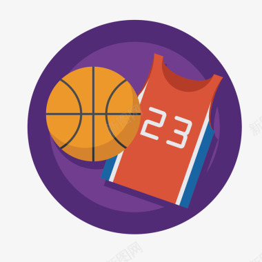 卡通运动篮球篮球服标矢量图图标图标