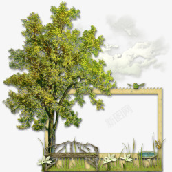 大树装饰图案边框素材