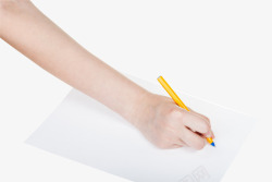 签字纸拿笔在纸上写字高清图片