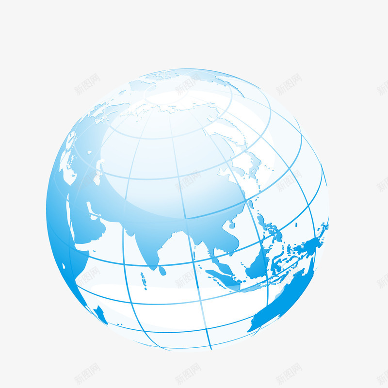蓝色节能地球png免抠素材_新图网 https://ixintu.com 圆形地球 环保装饰 背景装饰 节能 蓝色地球