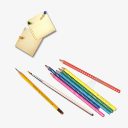 彩色便签与铅笔矢量图学习用品高清图片