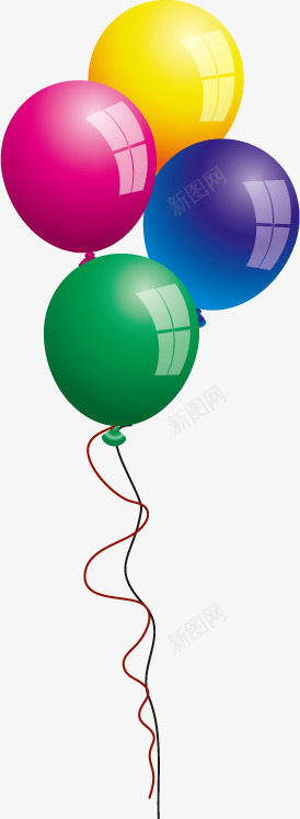手绘彩色气球海报双12png免抠素材_新图网 https://ixintu.com 12 彩色 气球 海报