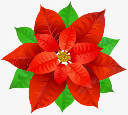 红花绿叶装饰精美圣诞节装饰元素高清图片