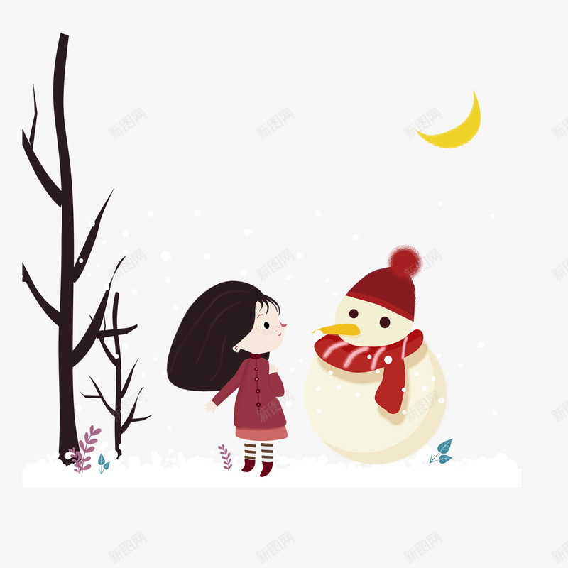 圣诞冬至小雪人6png免抠素材_新图网 https://ixintu.com 冬至 圣诞 小雪人 红帽子