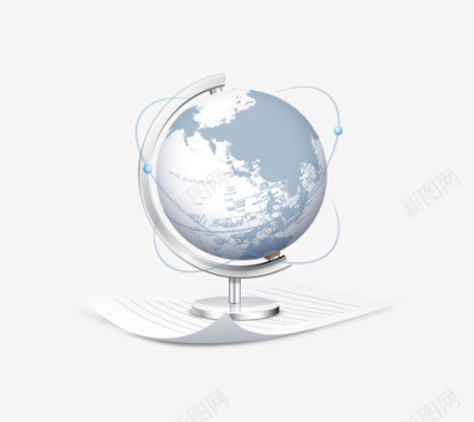 蓝色地球仪图标图标