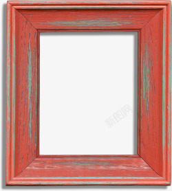 红色木质边框素材