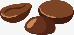 卡通褐色咖啡豆素材