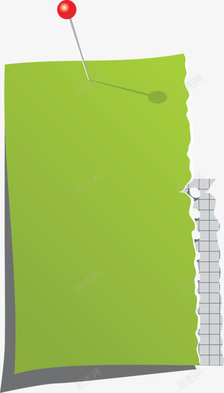 绿皮撕页纸png免抠素材_新图网 https://ixintu.com 写字 标签 纸张 绿色 记事