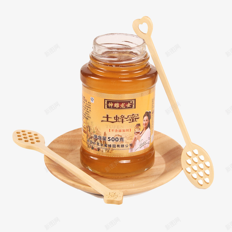 土蜂蜜png免抠素材_新图网 https://ixintu.com 产品实物图 土蜂蜜 托盘 木质 漏勺