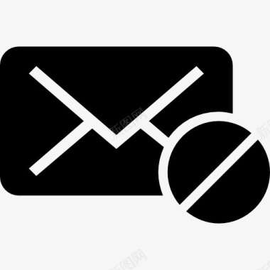 邮件禁止黑色象征信封后面图标图标