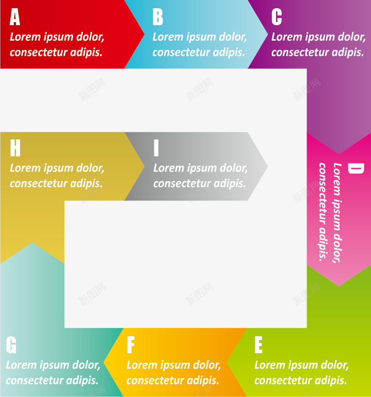 回转流程图矢量图ai免抠素材_新图网 https://ixintu.com 免扣png素材 免费png素材 免费素材 彩色拼接 拼图箭头 流程图 矢量图