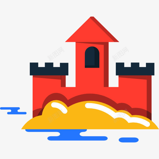 沙堡图标png_新图网 https://ixintu.com 中世纪 夏季 建筑 海滩 玩具 童年的沙堡