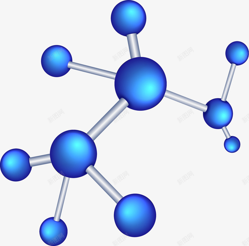 生物分子结构png免抠素材_新图网 https://ixintu.com 分子结构 生物分子 蓝色 高科技