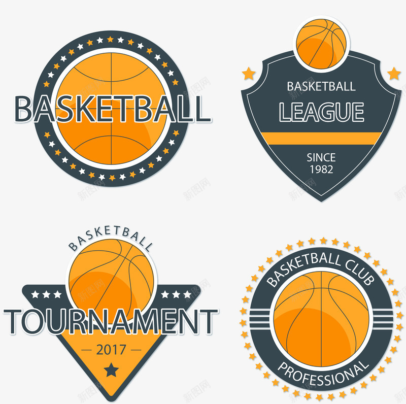 手绘篮球标签png免抠素材_新图网 https://ixintu.com 徽章 手绘 标签 篮球 队徽