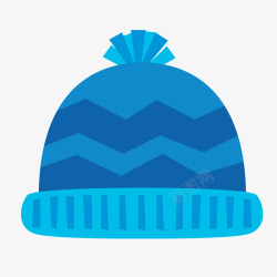 蓝色毛线帽彩色花纹毛线帽矢量图高清图片