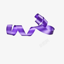 彩带缠绕丝带紫色彩带漂浮高清图片