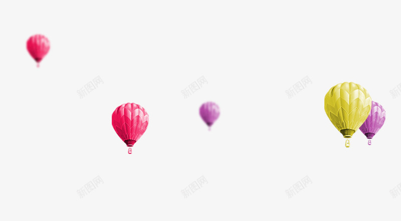 飘浮热气球png免抠素材_新图网 https://ixintu.com 圆形 彩色 立体