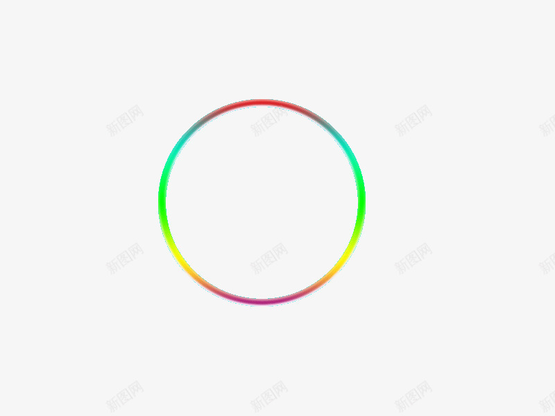 六色发光圆环png免抠素材_新图网 https://ixintu.com 发光环 圆环 多样色 彩色