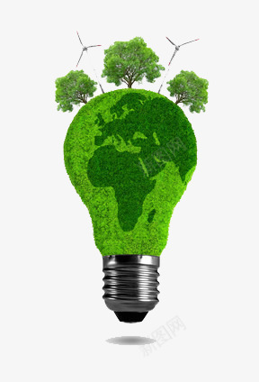 绿色能源环保的灯泡概念图png免抠素材_新图网 https://ixintu.com 灯泡 环保 绿色 节能